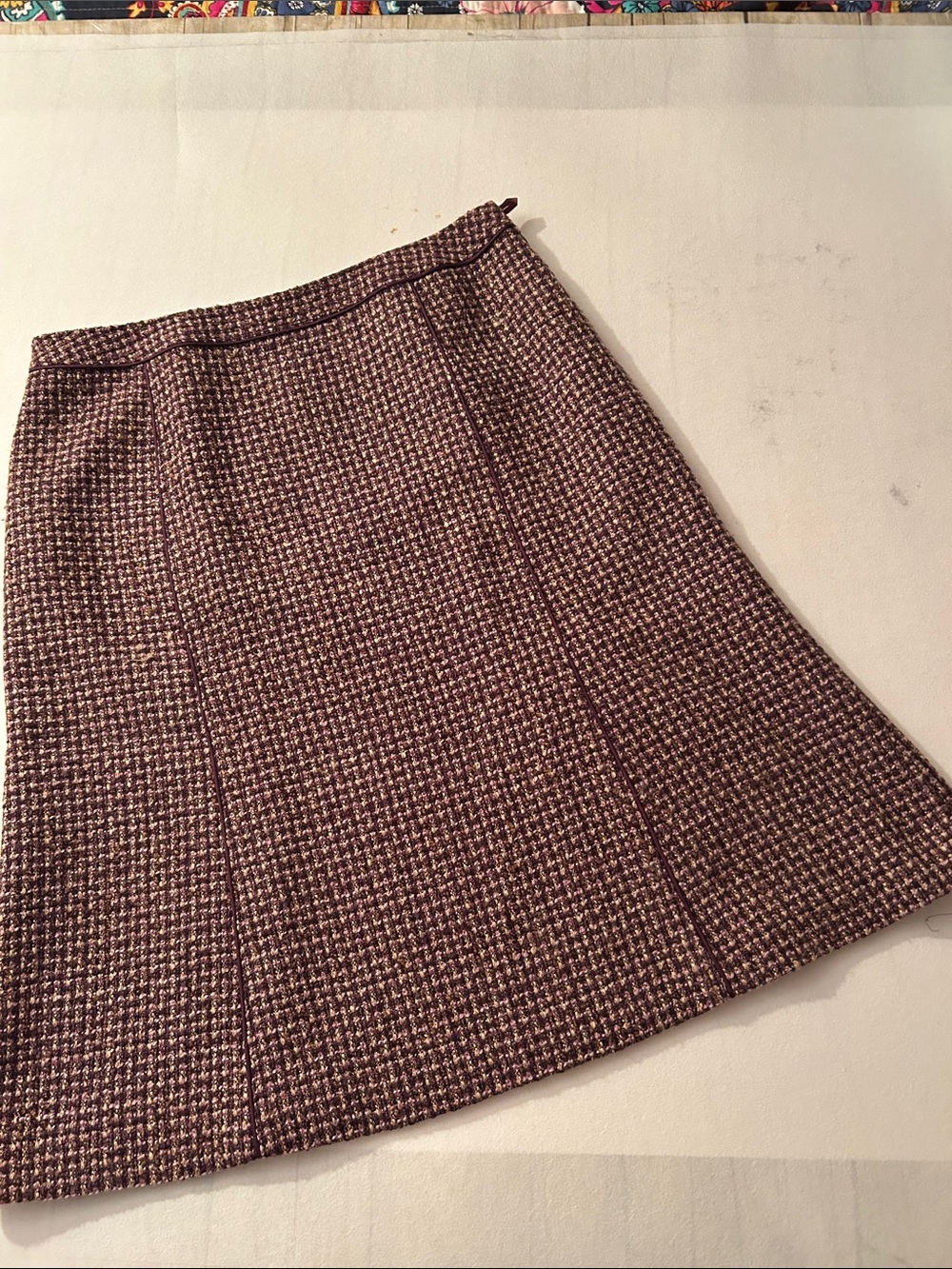 Talbots Plum Tweed A-Line Skirt